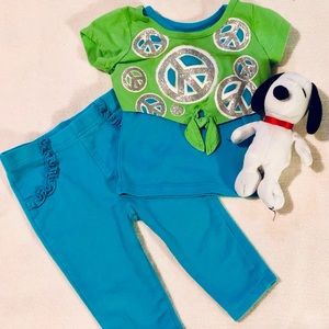 5/$25 Garanimals Tie Top Peace Sparkle Set